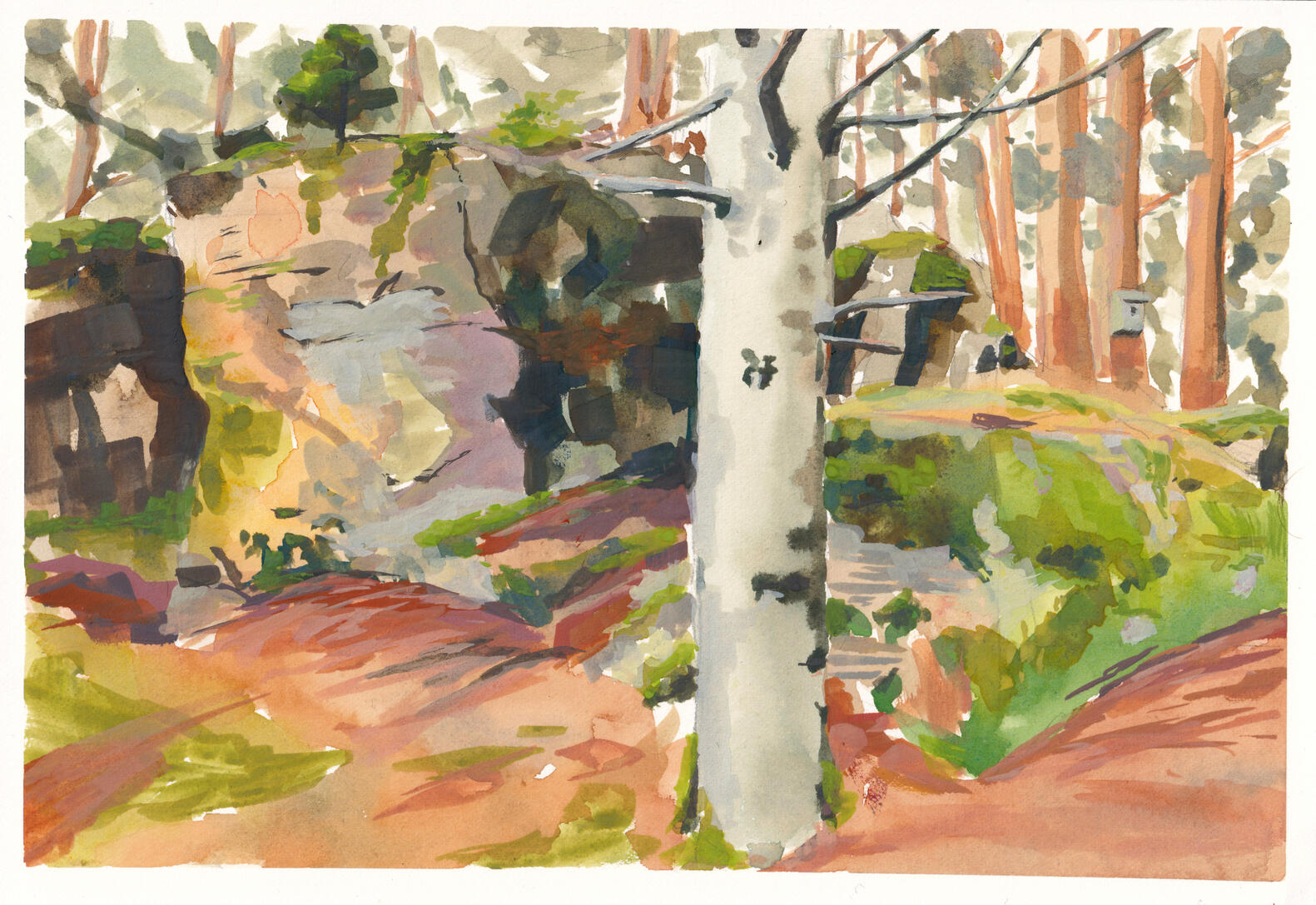 watercolour and gouache on paper