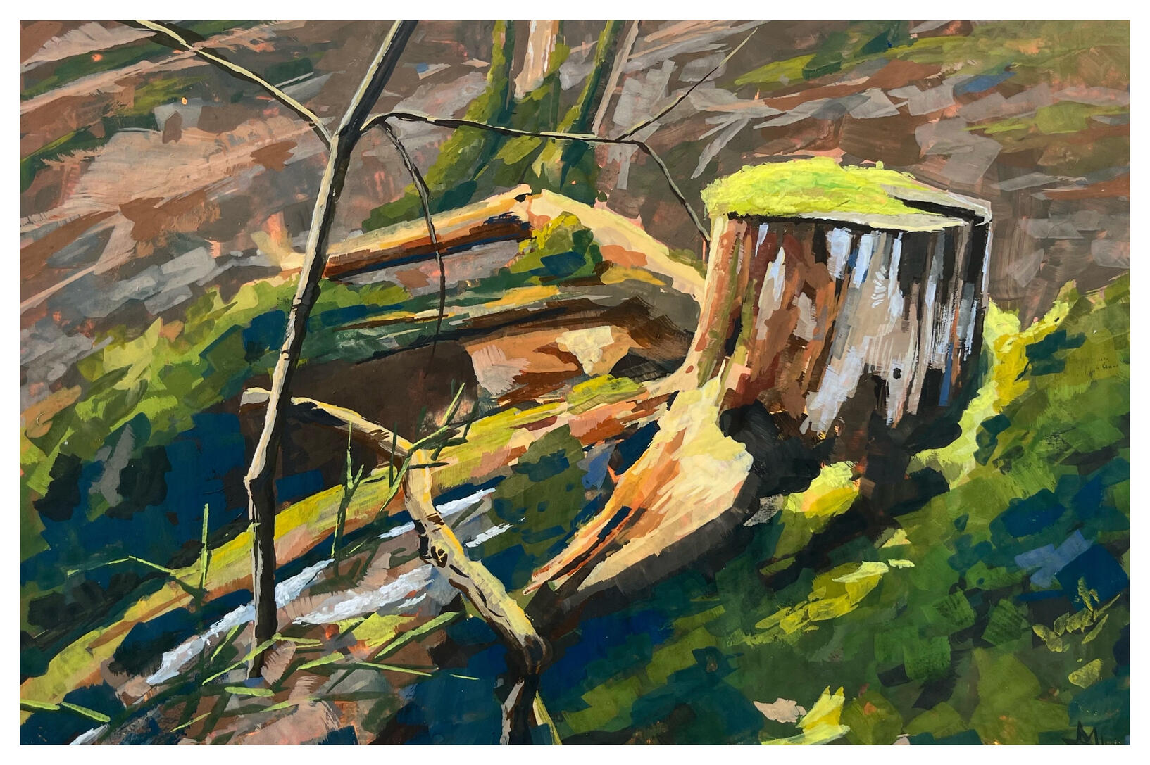 gouache on cardboard